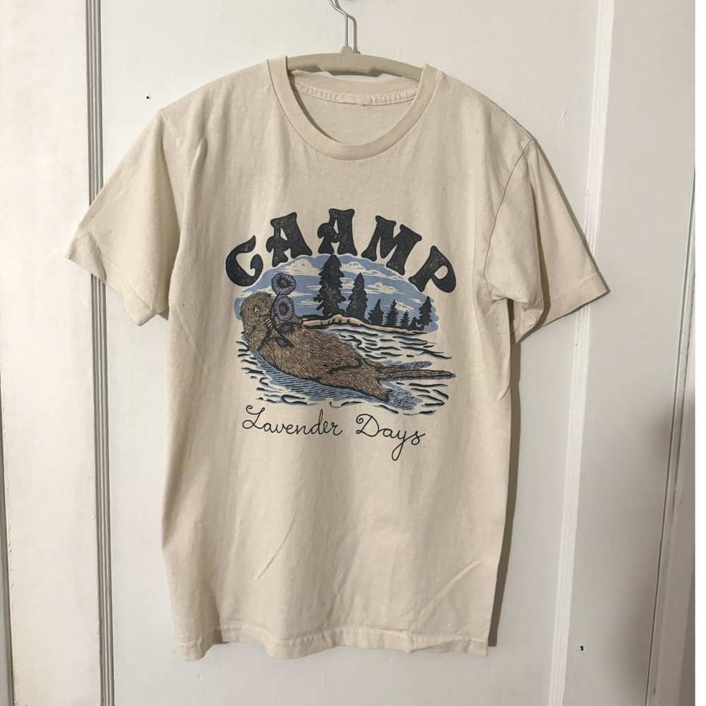 Caamp Lavender Days Fall Tour 2022 Graphic T-Shirt Cream Small Concert Tee